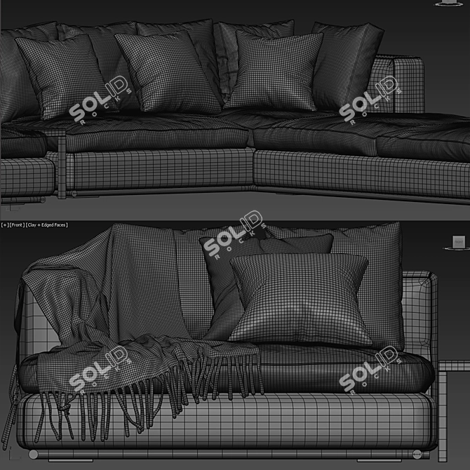 Elegant Hamilton Sofa by Minotti 3D model image 4