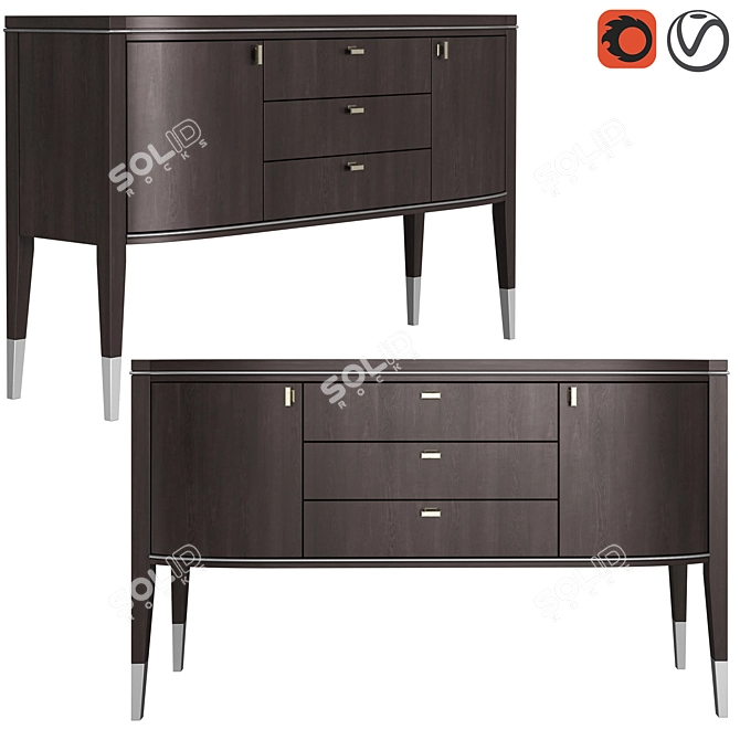 Elegant Grand Chest of Drawers 3D model image 1