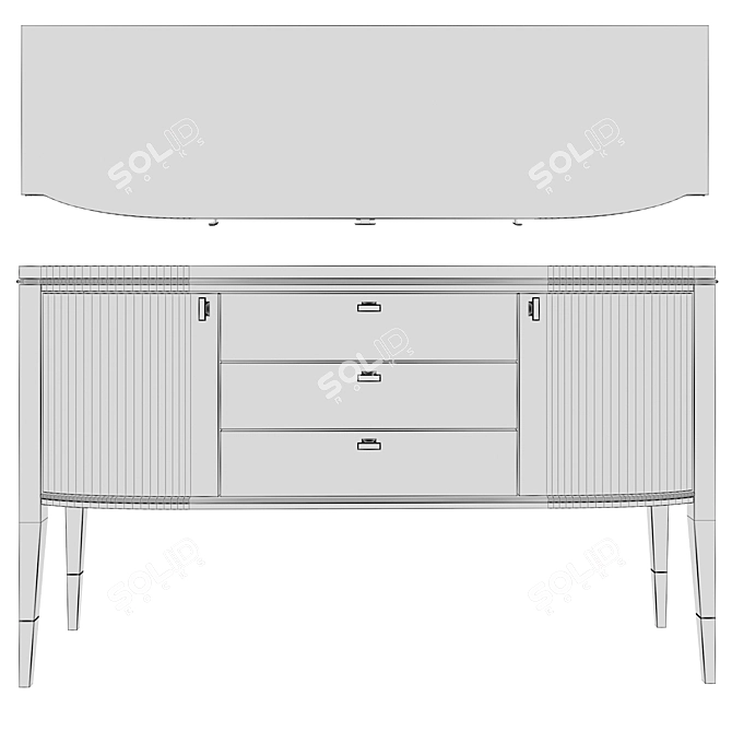 Elegant Grand Chest of Drawers 3D model image 4