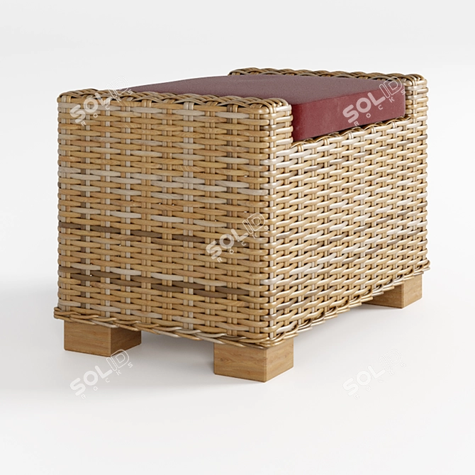 Title: Modern Ratan Stool - Stylish and Compact 3D model image 5