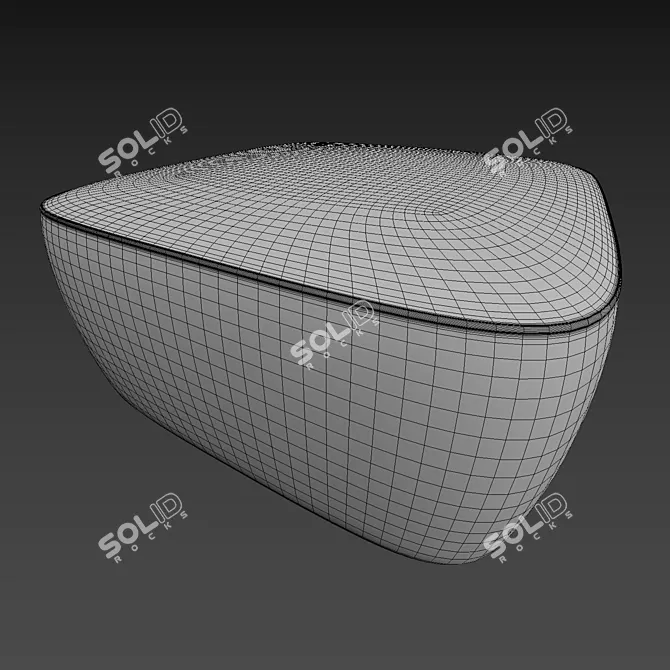 Elegant Minotti Davis Pouf 3D model image 3