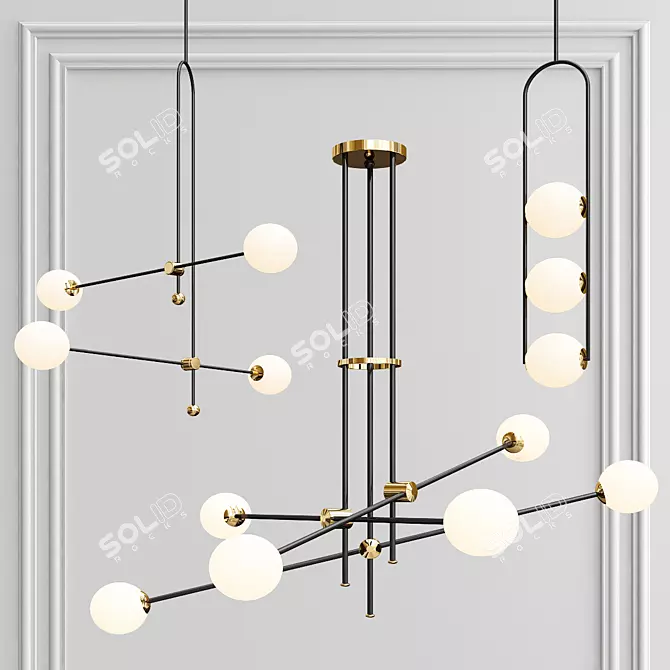 Sparkling Illumination: Chandelier Collection 3D model image 1