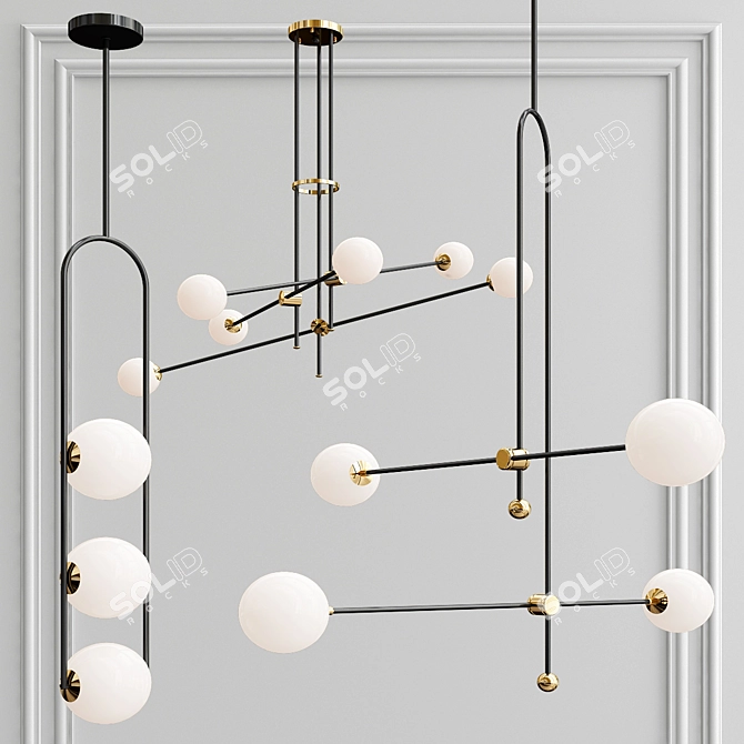 Sparkling Illumination: Chandelier Collection 3D model image 2