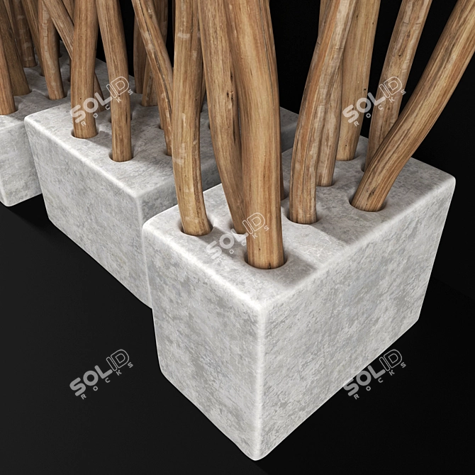 Curved Branch Small Planter 3D model image 4