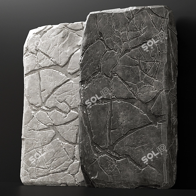 Giant Granite Slab Stone 3D model image 2