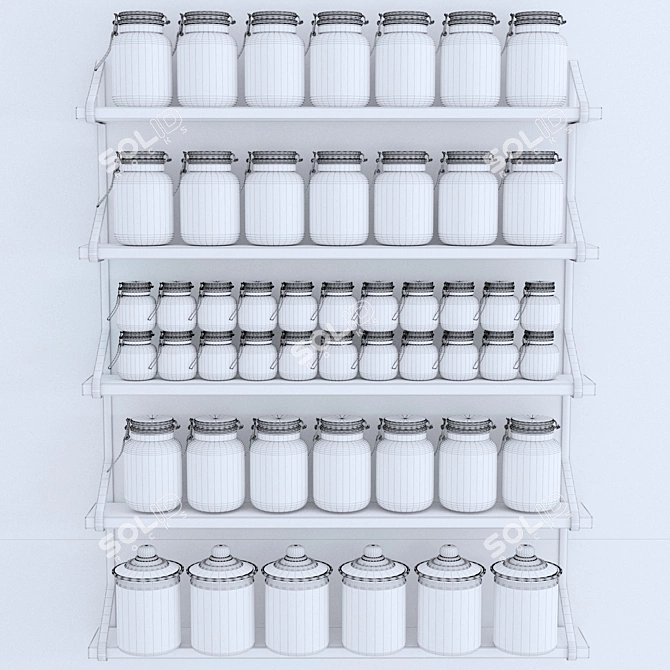 Cosmetic Jar Set - 3D Model 3D model image 2