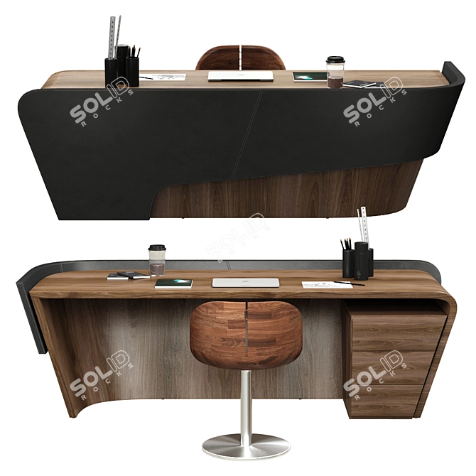 Luxury Italian Design: Riva 1920 Klip Table & Lamborghini Gioconda Chair 3D model image 1