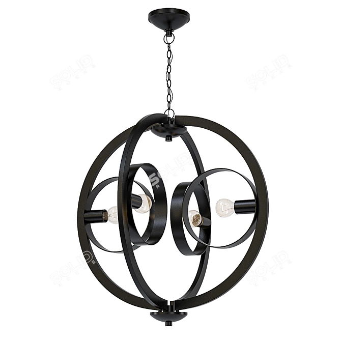 Orson Steel Medium Orb Pendant 3D model image 1