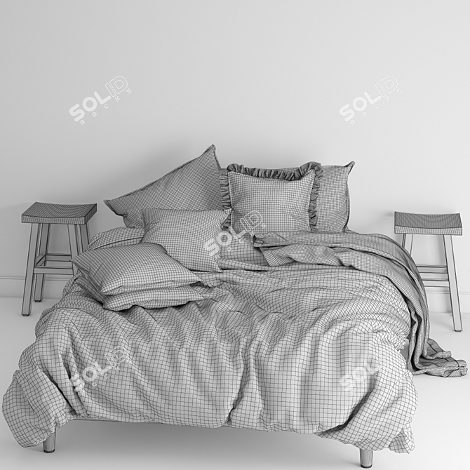 Elegant Bedroom Set: Perfectly Detailed & Ready-to-Use 3D model image 3