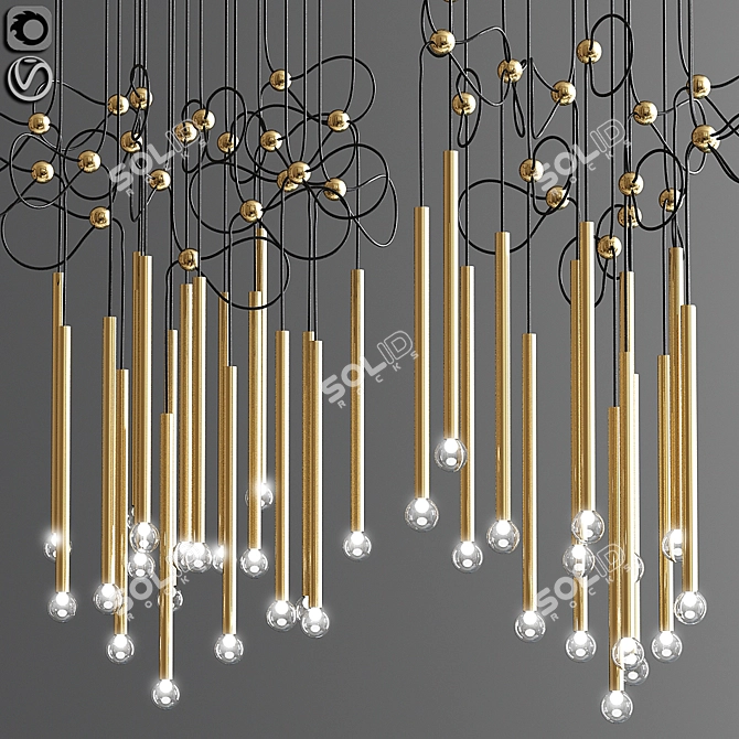 Sleek Nano Pendant Light 3D model image 1