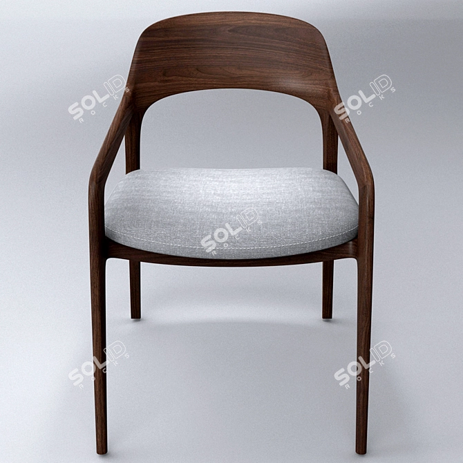 Wooden Fabric Chair 3D model image 2