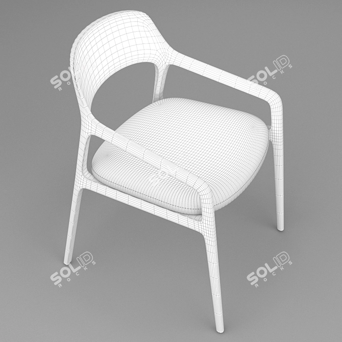 Wooden Fabric Chair 3D model image 4