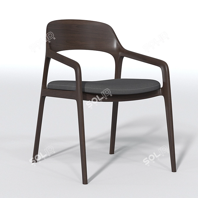 Wooden Fabric Chair 3D model image 5