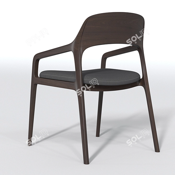 Wooden Fabric Chair 3D model image 6