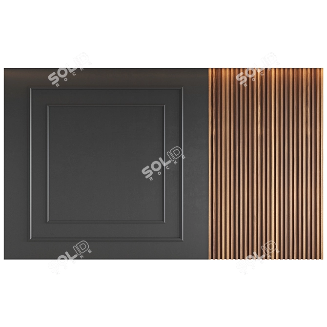 Elegant Wall Panel 5000x3000mm 3D model image 1