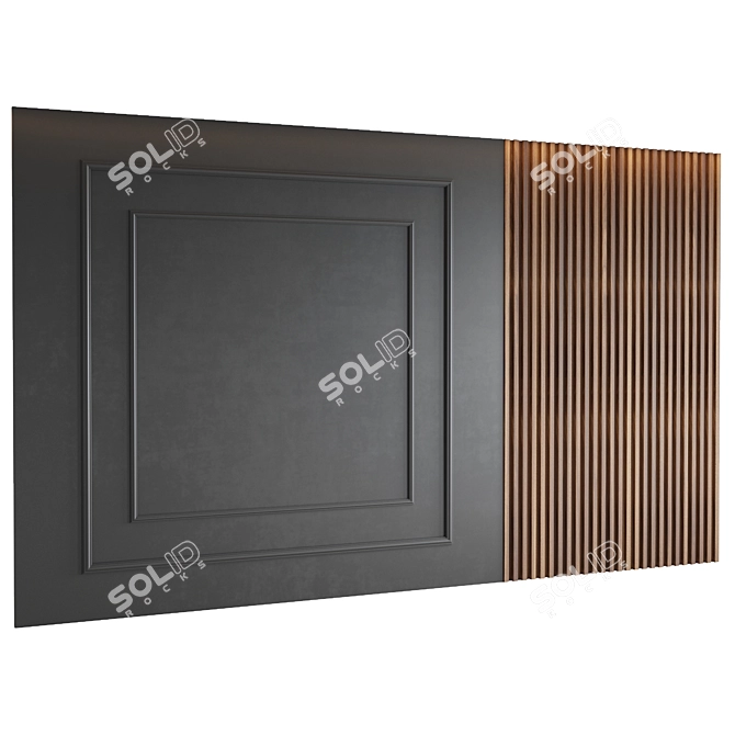 Elegant Wall Panel 5000x3000mm 3D model image 2