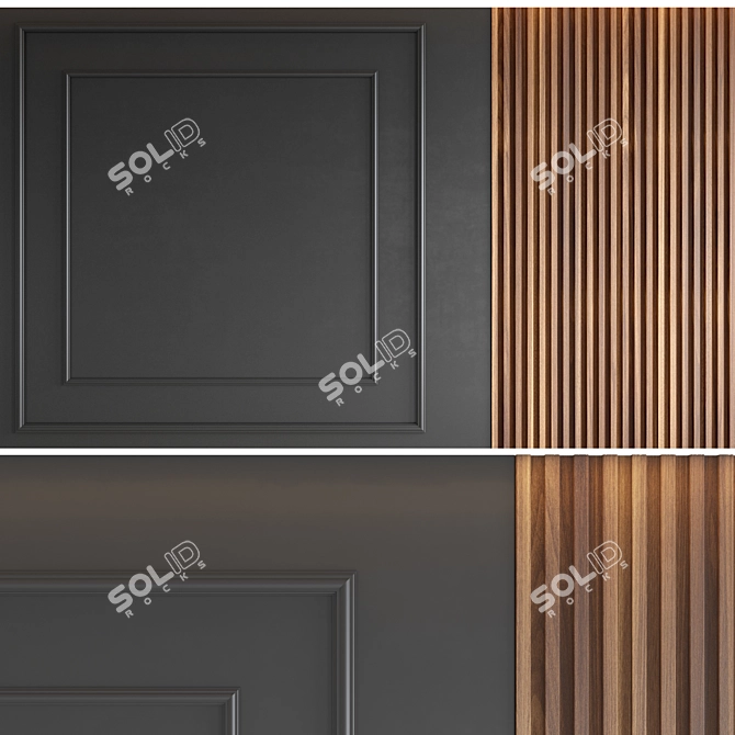 Elegant Wall Panel 5000x3000mm 3D model image 3