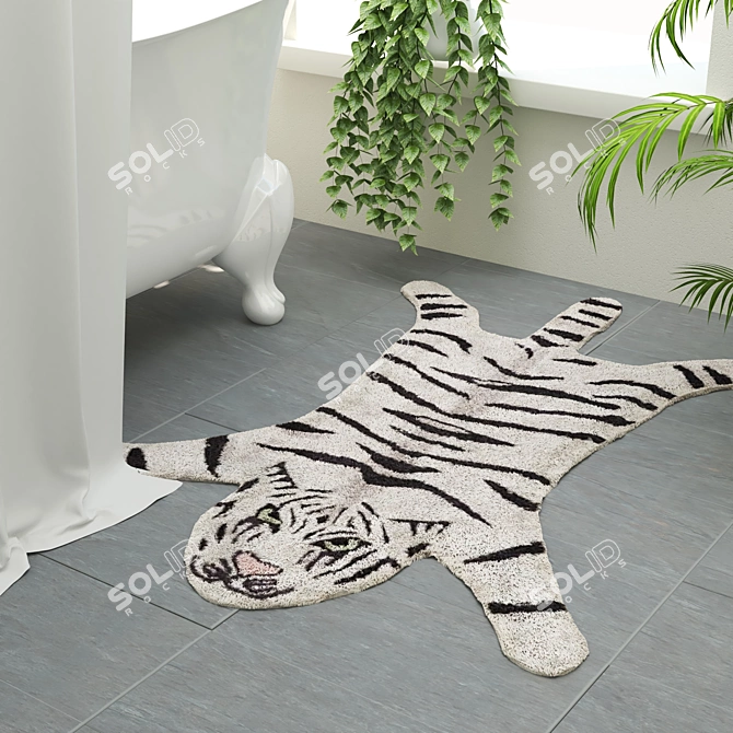 Wild Tiger Bath Mat - Urban Outfitters 3D model image 4