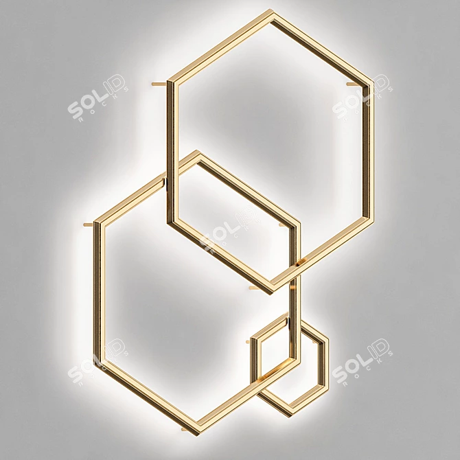 Modern Hexagonal Pendant Light 3D model image 1