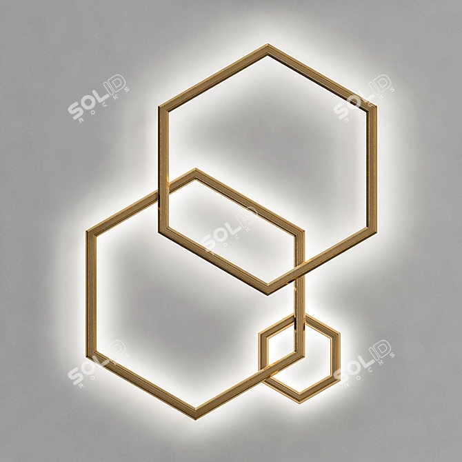 Modern Hexagonal Pendant Light 3D model image 3