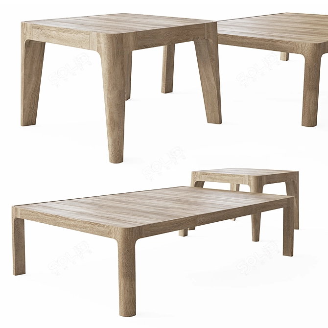 Natural Teak Malta Table 3D model image 3