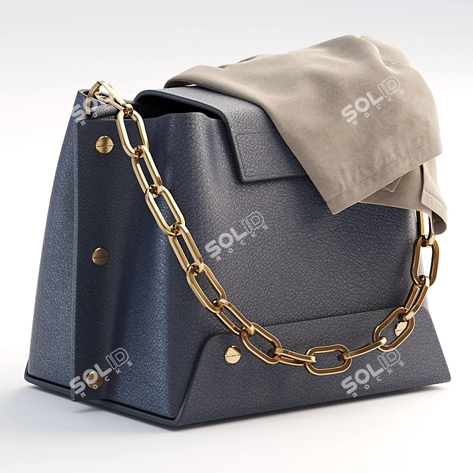 Yuzefi Navy Delila Mini Bag (13x17.5x12.5 cm) 3D model image 2