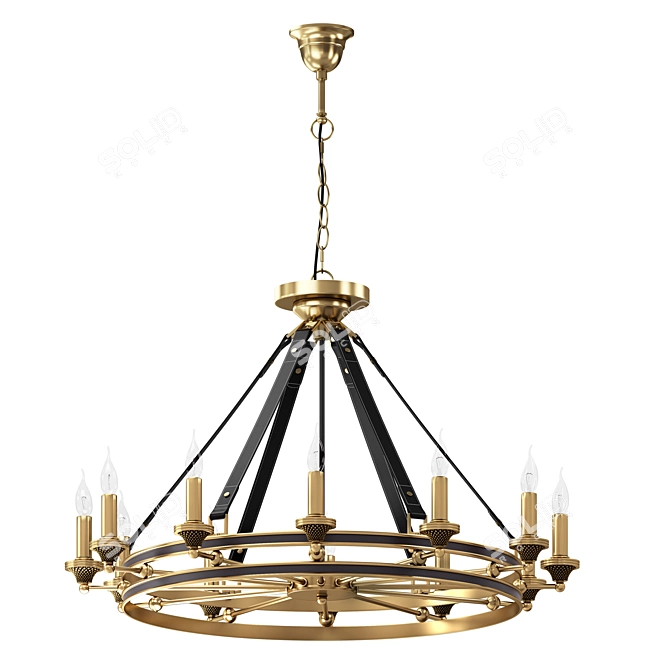 Industrial Luxury Brass Pendant Light 3D model image 1