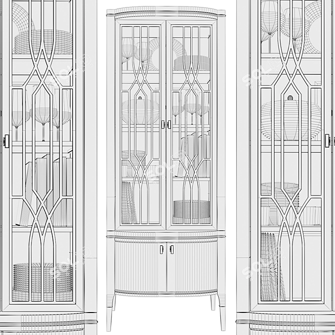 Dantone Home Grand Glass Sideboard 3D model image 3