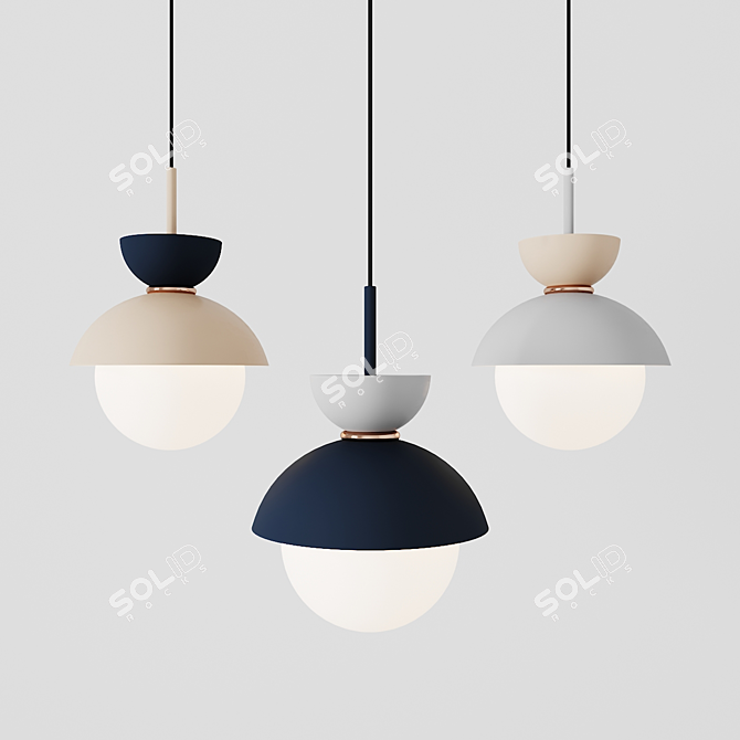 Savie Pendant Light: Sleek & Adjustable Design 3D model image 1