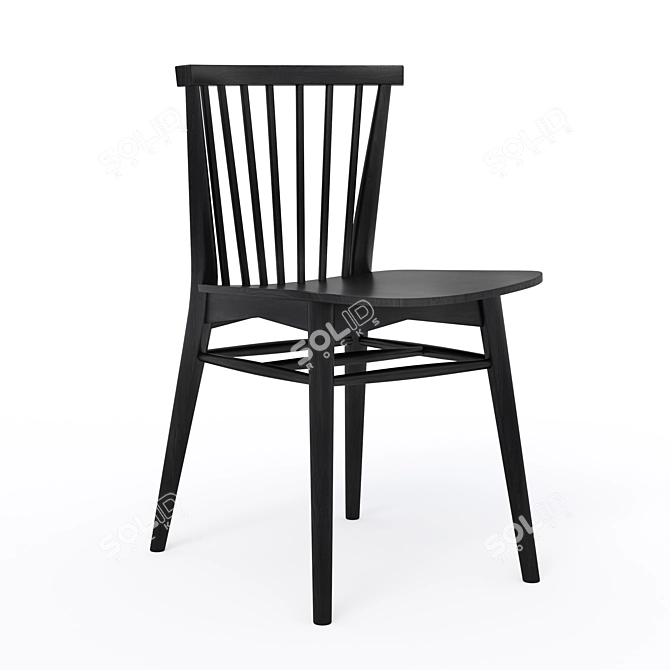 Modern Rus Black Dining Chair 3D model image 1