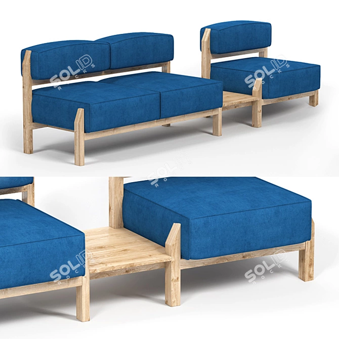 Modular T-Block Furniture Collection 3D model image 4