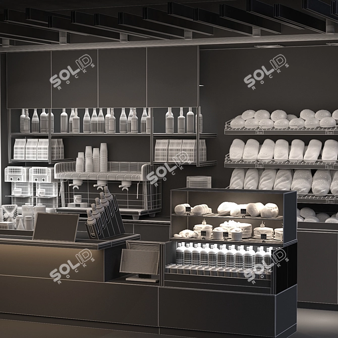 Modern Coffee Kiosk with Starbucks-inspired Design 3D model image 3