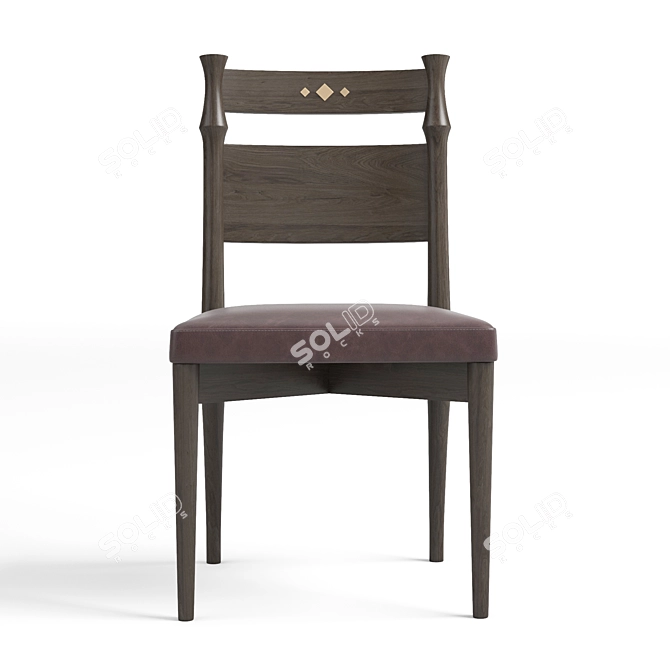 Modern Graphite Leather Dining Chair 3D model image 2