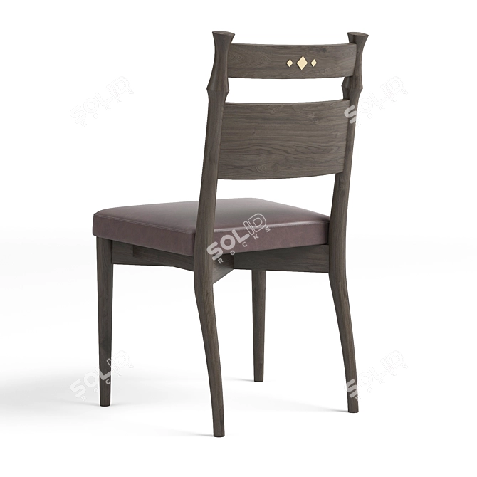 Modern Graphite Leather Dining Chair 3D model image 4