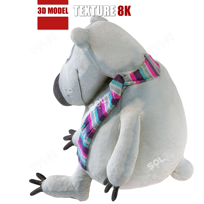 Arctic Charm: Lifelike Toy Polar Bear 3D model image 3