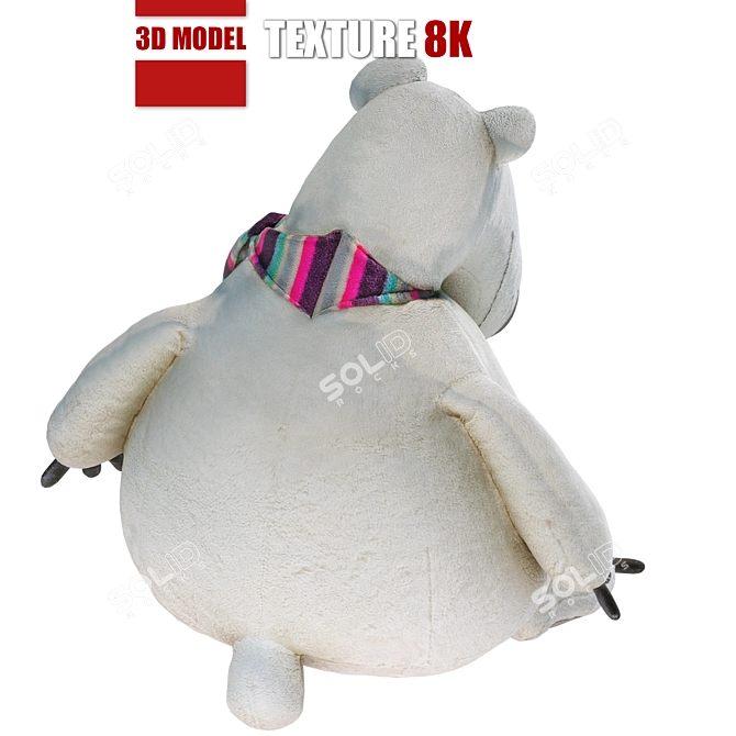 Arctic Charm: Lifelike Toy Polar Bear 3D model image 5