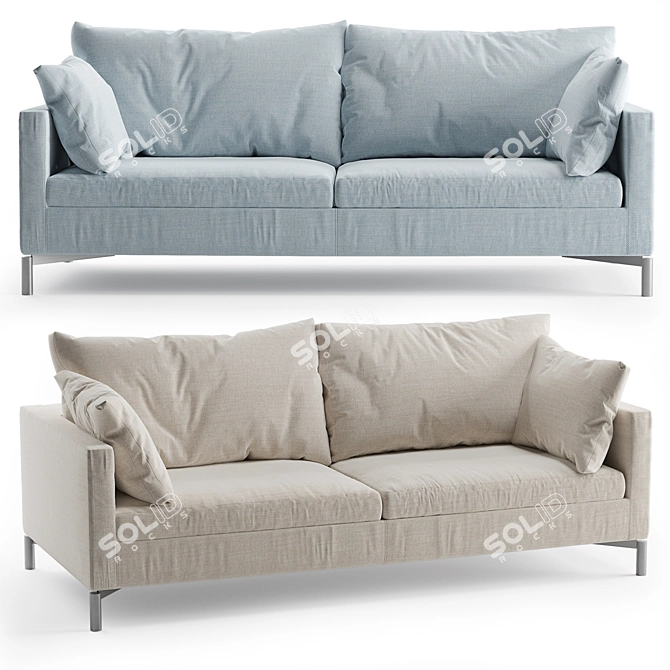 Elegant Novamobili Reef Sofa: Perfect for Two 3D model image 1