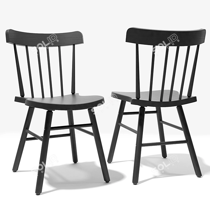 Sleek Dining Set: IKEA Table & Chairs 3D model image 4