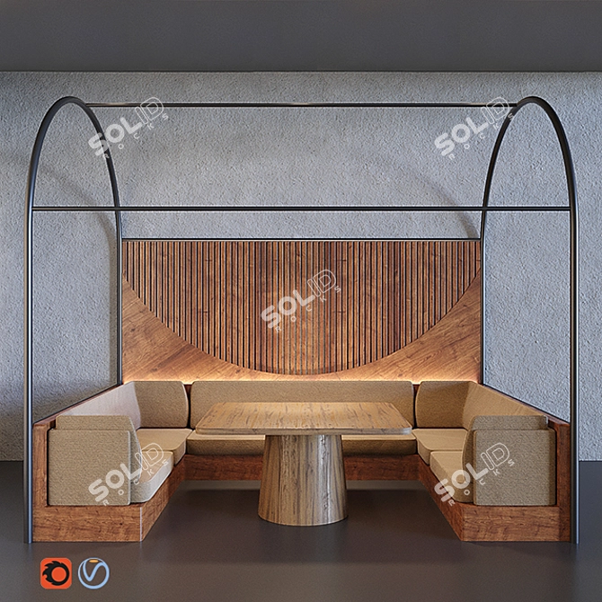  Sleek Modern Restaurant Seating 3D model image 1