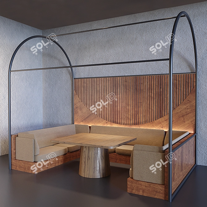  Sleek Modern Restaurant Seating 3D model image 2