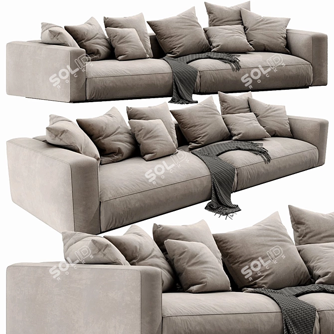 Luxury Flexform Grandemare Sofa 3D model image 2