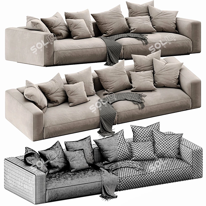 Luxury Flexform Grandemare Sofa 3D model image 3