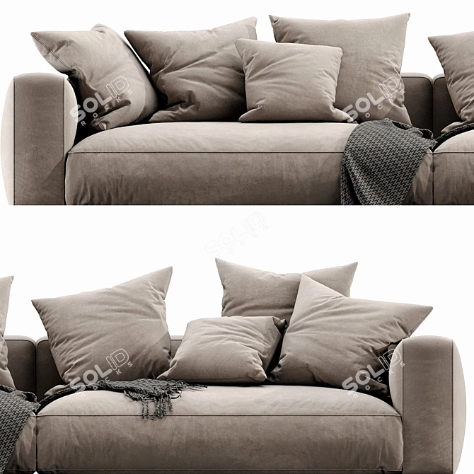 Luxury Flexform Grandemare Sofa 3D model image 4
