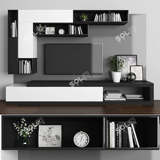 Modern TV Stand Set 094 3D model image 1