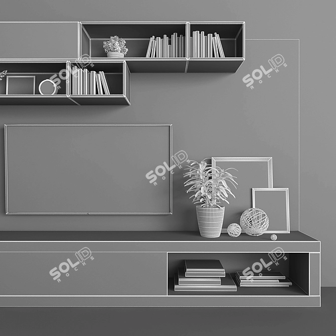 Modern TV Stand Set 094 3D model image 3