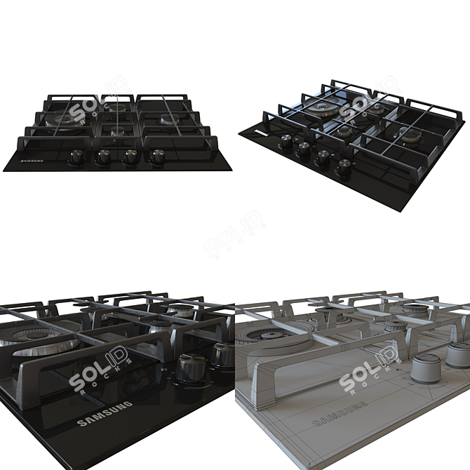 Samsung Kitchen Appliance Set 3D model image 4