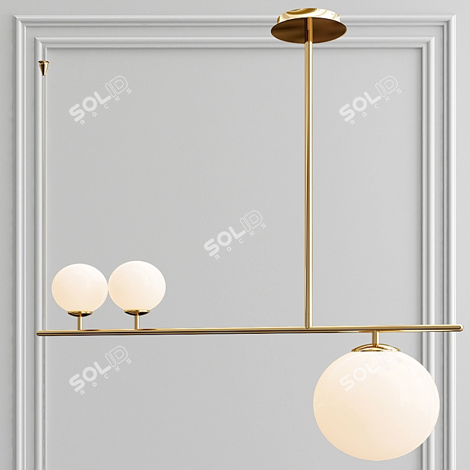 Elegant Metal and Glass Pendant Light 3D model image 2