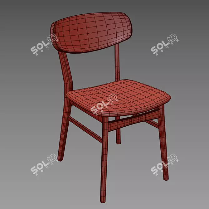 Lucille Fabric 5-Piece Dining Set 3D model image 5