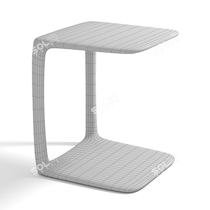 Handcrafted Wood Side Table 3D model image 2