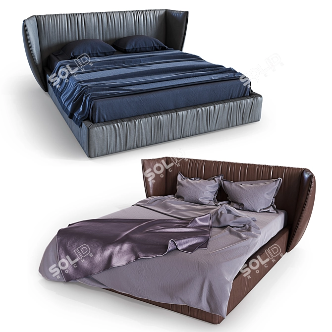 Elegant Sedona Bed: Busnelli High Version 3D model image 1